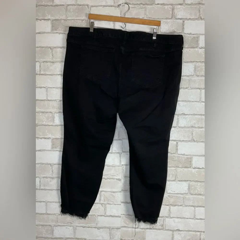 Torrid Premium Black Distressed Skinny Jeans Size 26T